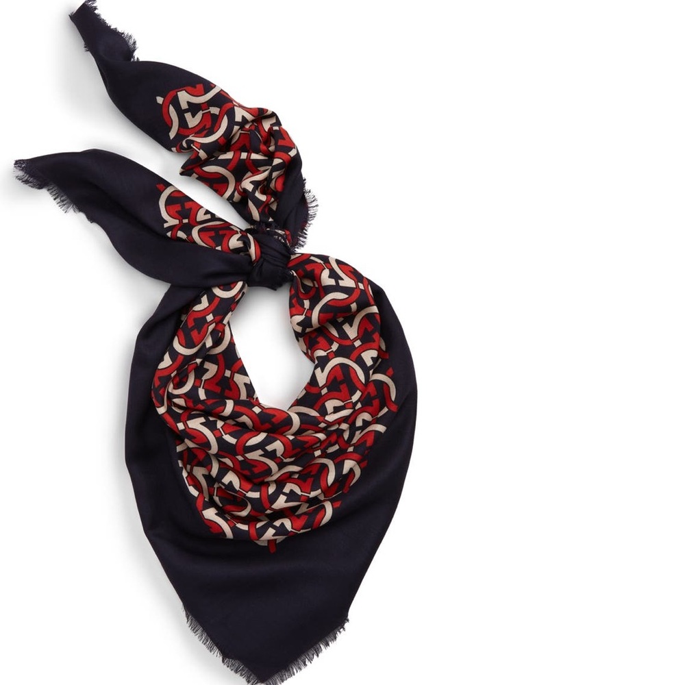 Salvatore Ferragamo Wool and Silk Blend Garcini Scarf